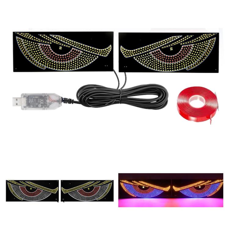 USB Car-mounted Dynamic Demon Eye Car Sticker LED Indicator Light(Red Yellow+Blue) - Decorative Lights by buy2fix | Online Shopping UK | buy2fix