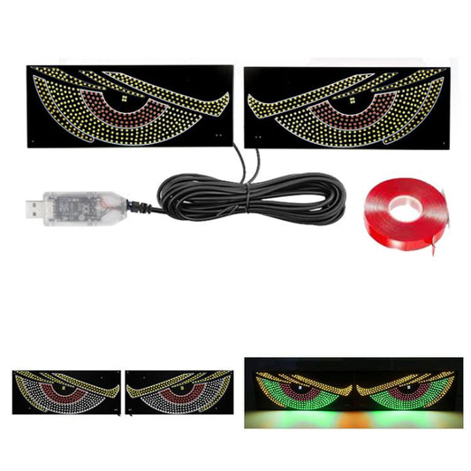 USB Car-mounted Dynamic Demon Eye Car Sticker LED Indicator Light(Red Yellow+Green) - Decorative Lights by buy2fix | Online Shopping UK | buy2fix