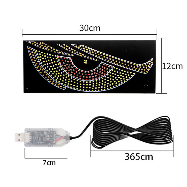 USB Car-mounted Dynamic Demon Eye Car Sticker LED Indicator Light(Red Yellow+White) - Decorative Lights by buy2fix | Online Shopping UK | buy2fix