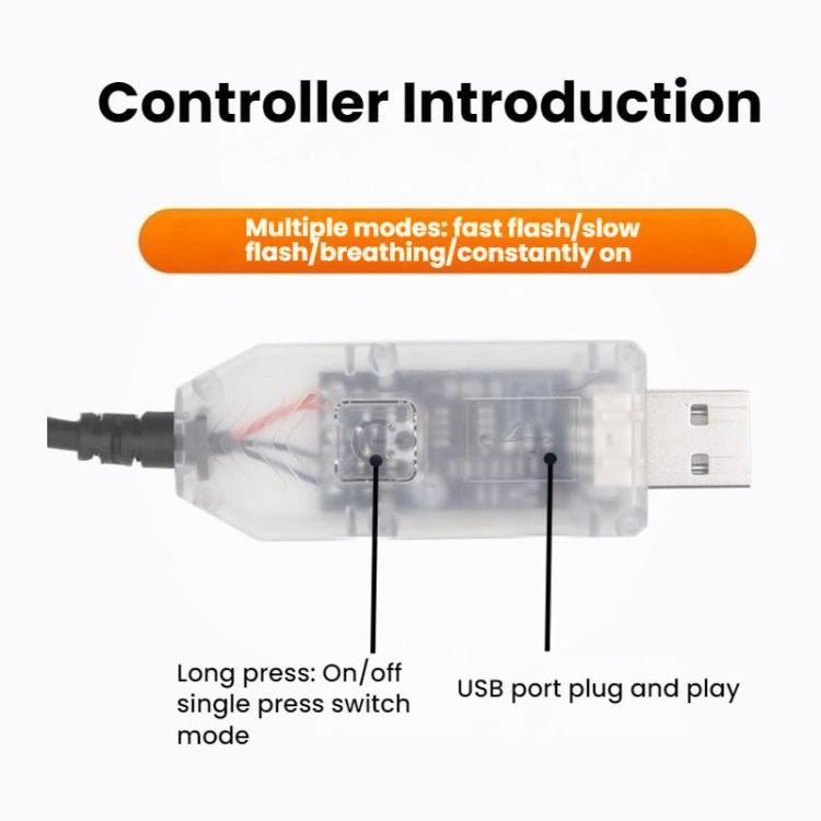 USB Car-mounted Dynamic Demon Eye Car Sticker LED Indicator Light(Red Yellow+White) - Decorative Lights by buy2fix | Online Shopping UK | buy2fix