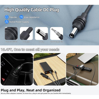 3 In 1 TYPE-C To DC Cigarette Lighter Car Charger For Starlink 4th GEN Mini, Length: 3m - Cigar Socket by buy2fix | Online Shopping UK | buy2fix