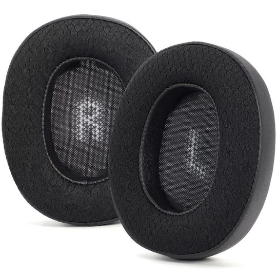 For JBL E55BT 1pair Replacement Earpads Protein Leather & Soccer-Inspired Mesh Combo Ear Cushions(Black)