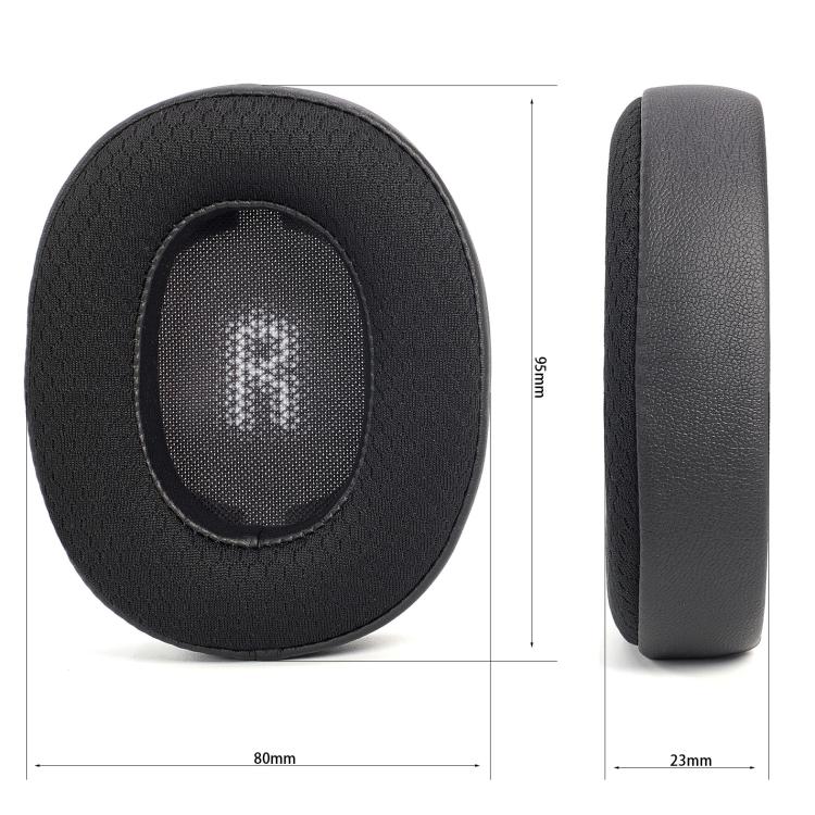For JBL E55BT 1pair Replacement Earpads Protein Leather & Soccer-Inspired Mesh Combo Ear Cushions(Black) - Earmuff & Pad by buy2fix | Online Shopping UK | buy2fix