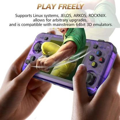R36H 3.5 inch IPS Screen Open Source Handheld Game Console Portable Retro Pocket Console, Color: 128G Transparent Black - Pocket Console by buy2fix | Online Shopping UK | buy2fix