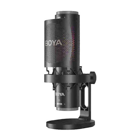 BOYA K9 Built-In Sound Card Quadruple Noise Reduction Desktop Microphone PC Recording Game Live Noise Reduction Microphone(Black) - Microphone by BOYA | Online Shopping UK | buy2fix