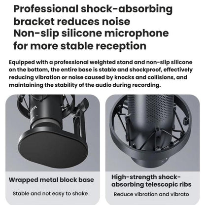 BOYA K9 Built-In Sound Card Quadruple Noise Reduction Desktop Microphone PC Recording Game Live Noise Reduction Microphone(Black) - Microphone by BOYA | Online Shopping UK | buy2fix