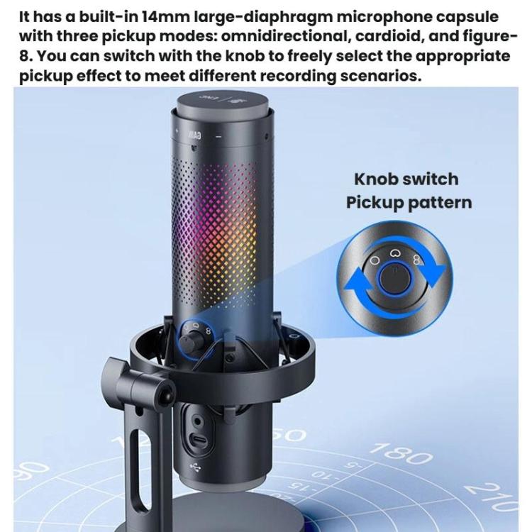 BOYA K9 Built-In Sound Card Quadruple Noise Reduction Desktop Microphone PC Recording Game Live Noise Reduction Microphone(Black) - Microphone by BOYA | Online Shopping UK | buy2fix