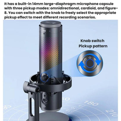 BOYA K9 Built-In Sound Card Quadruple Noise Reduction Desktop Microphone PC Recording Game Live Noise Reduction Microphone(Black) - Microphone by BOYA | Online Shopping UK | buy2fix