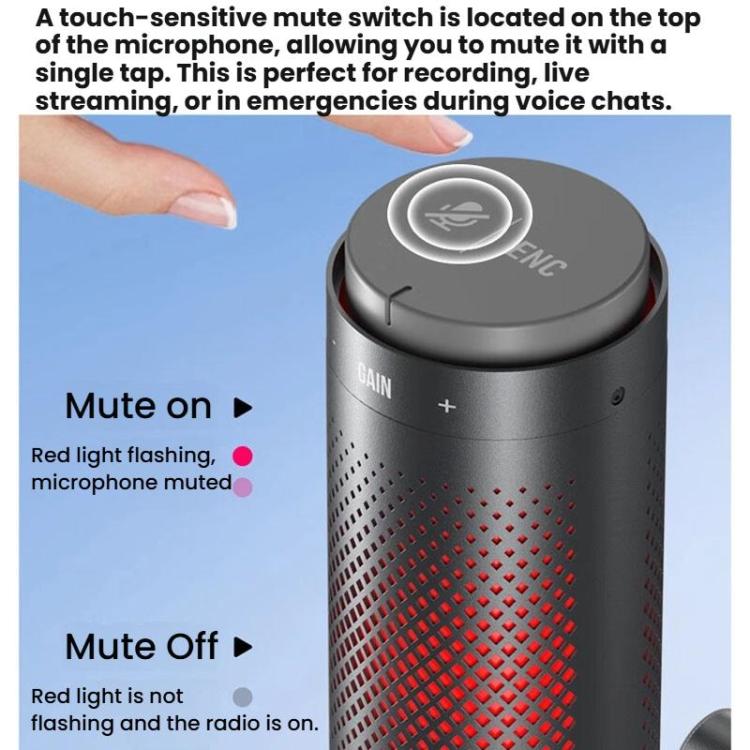 BOYA K9 Built-In Sound Card Quadruple Noise Reduction Desktop Microphone PC Recording Game Live Noise Reduction Microphone(Black) - Microphone by BOYA | Online Shopping UK | buy2fix