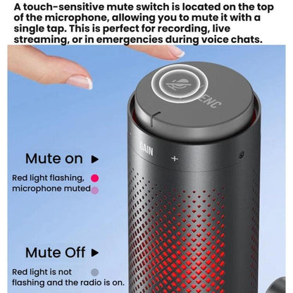 BOYA K9 Built-In Sound Card Quadruple Noise Reduction Desktop Microphone PC Recording Game Live Noise Reduction Microphone(Black) - Microphone by BOYA | Online Shopping UK | buy2fix