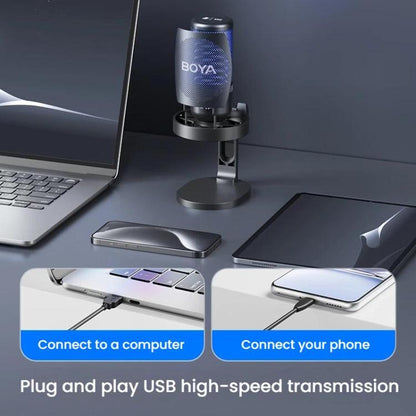 BOYA K3 Desk Condenser Microphone Computer Phone Recording Video Live Receiving Noise Reduction USB Mic - Microphone by BOYA | Online Shopping UK | buy2fix