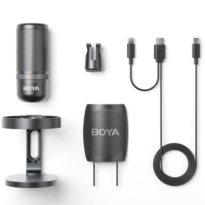 BOYA K3 Desk Condenser Microphone Computer Phone Recording Video Live Receiving Noise Reduction USB Mic - Microphone by BOYA | Online Shopping UK | buy2fix
