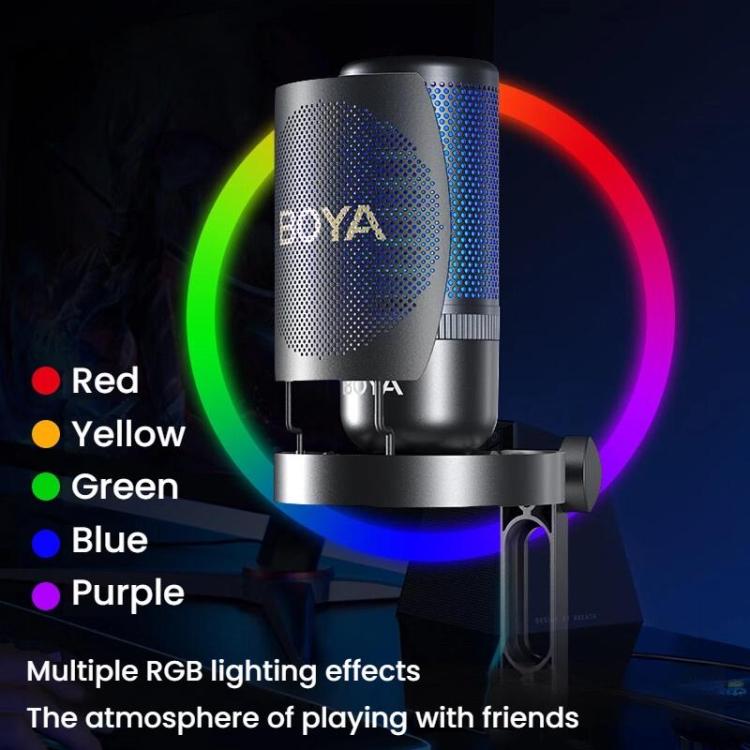 BOYA K3 Desk Condenser Microphone Computer Phone Recording Video Live Receiving Noise Reduction USB Mic - Microphone by BOYA | Online Shopping UK | buy2fix