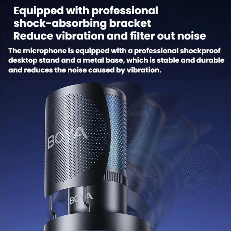 BOYA K3 Desk Condenser Microphone Computer Phone Recording Video Live Receiving Noise Reduction USB Mic - Microphone by BOYA | Online Shopping UK | buy2fix