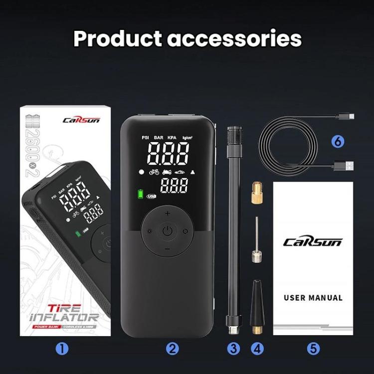 Portable Smart Lighting Wireless Digital Display Car Air Pump(T3106) - Inflatable Pump by buy2fix | Online Shopping UK | buy2fix