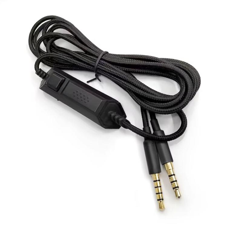 For Logitech Astro A10 / A40 Headset Gaming Headset 2m Braided Audio Cable, Style: Black Plug Wired Controller - Headset Accessories by buy2fix | Online Shopping UK | buy2fix