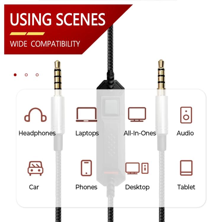 For Logitech Astro A10 / A40 Headset Gaming Headset 2m Braided Audio Cable, Style: Black Plug Wired Controller - Headset Accessories by buy2fix | Online Shopping UK | buy2fix