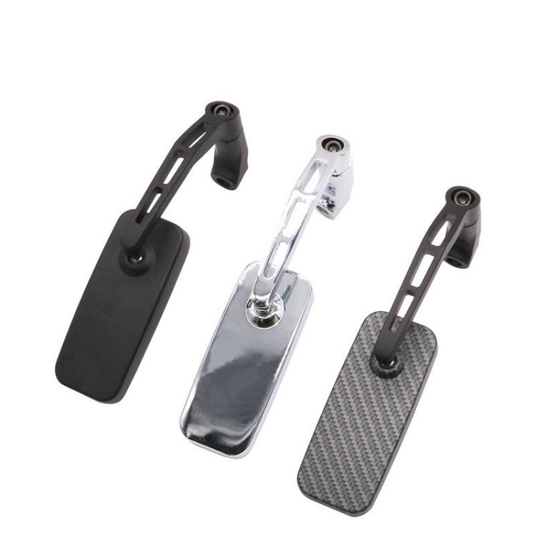 Electric Bike Modified Aluminum Alloy Blue Glass Square Curved Rod Rearview Mirror, Color: Carbon Fiber Texture (Snakeskin) - Side Mirrors by buy2fix | Online Shopping UK | buy2fix