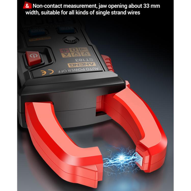 ANENG ST183 600A Digital Clamp Meter With NCV, 4000 Counts, Tests Continuity/Resistance/Capacitance/Diode, Audible & Visual Alarm(Black) - Digital Multimeter by ANENG | Online Shopping UK | buy2fix