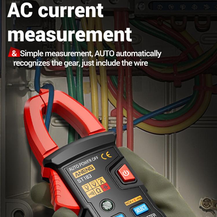 ANENG ST183 600A Digital Clamp Meter With NCV, 4000 Counts, Tests Continuity/Resistance/Capacitance/Diode, Audible & Visual Alarm(Black) - Digital Multimeter by ANENG | Online Shopping UK | buy2fix
