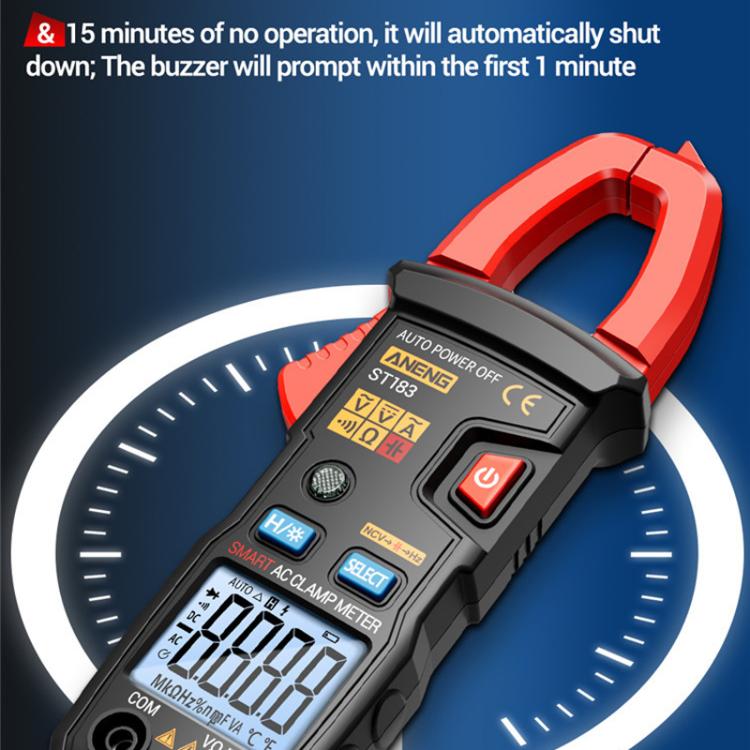 ANENG ST183 600A Digital Clamp Meter With NCV, 4000 Counts, Tests Continuity/Resistance/Capacitance/Diode, Audible & Visual Alarm(Black) - Digital Multimeter by ANENG | Online Shopping UK | buy2fix