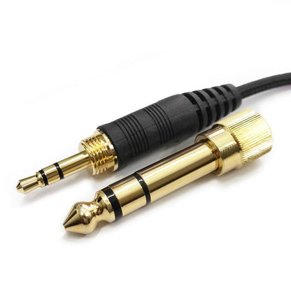 2.5mm To 3.5+6.35mm Plug Spring Headphone Cable for Sennheiser HD6 / HD8 / HD7 / HD598, Length: 1.5m(Black) - Headset Accessories by buy2fix | Online Shopping UK | buy2fix