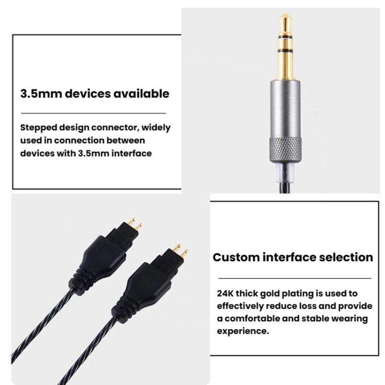 1.2m Headphone Audio Cable for Sennheiser HD414 / HD650 / HD600 / HD580 / HD660S - Headset Accessories by buy2fix | Online Shopping UK | buy2fix