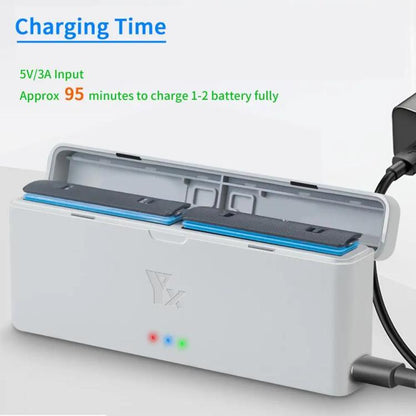 For Insta360 X4 YX 2-Slot Intelligent Charger Battery Charging Hub Storage Case(Gray) - Others by YX | Online Shopping UK | buy2fix