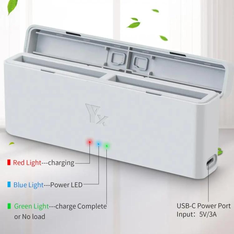 For Insta360 X4 YX 2-Slot Intelligent Charger Battery Charging Hub Storage Case(Gray) - Others by YX | Online Shopping UK | buy2fix