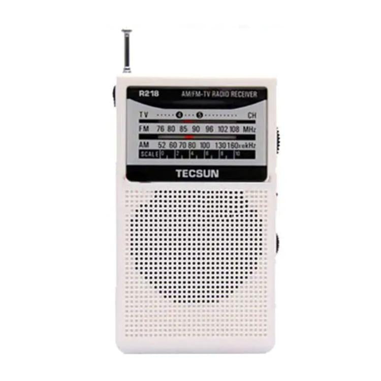 TECSUN R-218 FM/AM/Campus Broadcast Radio Portable Pocket Analog Dial Radio, Spec: Standard No Battery(White) - Radio Player by TECSUN | Online Shopping UK | buy2fix