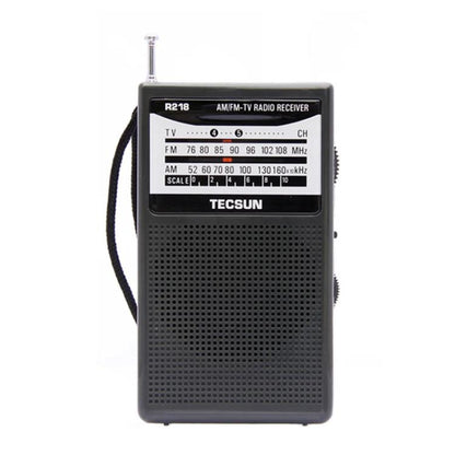 TECSUN R-218 FM/AM/Campus Broadcast Radio Portable Pocket Analog Dial Radio, Spec: Standard No Battery(Black) - Radio Player by TECSUN | Online Shopping UK | buy2fix