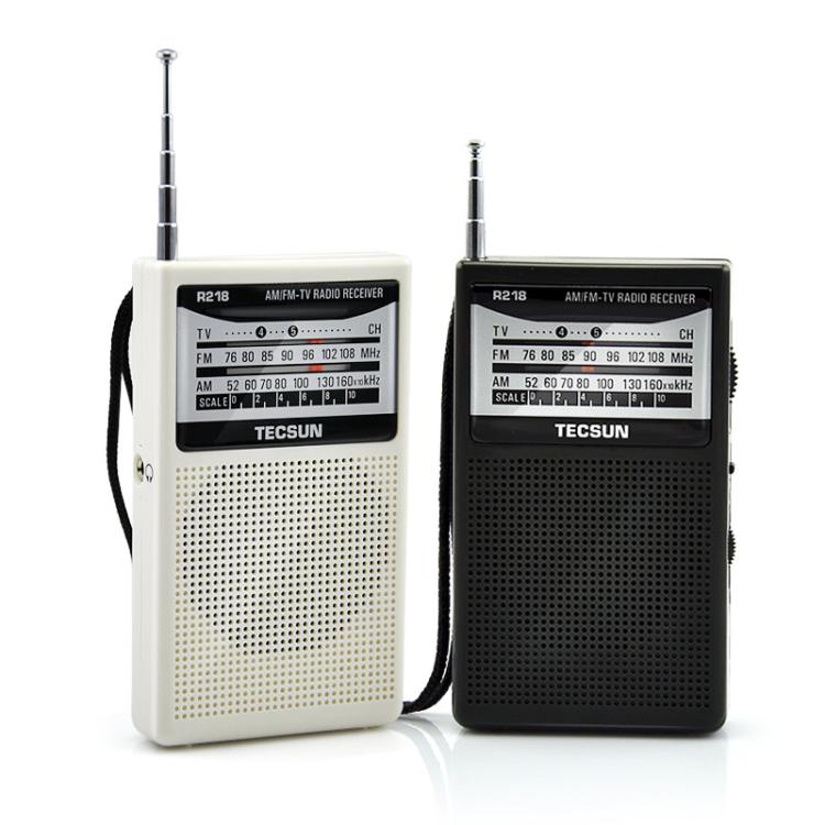 TECSUN R-218 FM/AM/Campus Broadcast Radio Portable Pocket Analog Dial Radio, Spec: Standard No Battery(Black) - Radio Player by TECSUN | Online Shopping UK | buy2fix