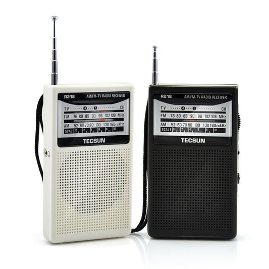 TECSUN R-218 FM/AM/Campus Broadcast Radio Portable Pocket Analog Dial Radio, Spec: Standard No Battery(White) - Radio Player by TECSUN | Online Shopping UK | buy2fix