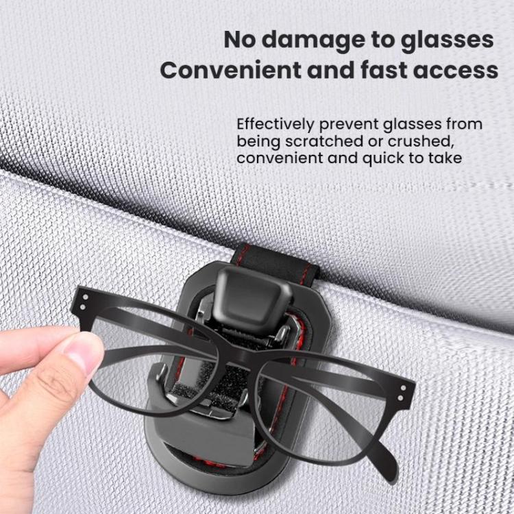 Car Sun Visor Glasses Holder Storage Decoration(Black Red) - Sunglasses & Glasses Clips by buy2fix | Online Shopping UK | buy2fix