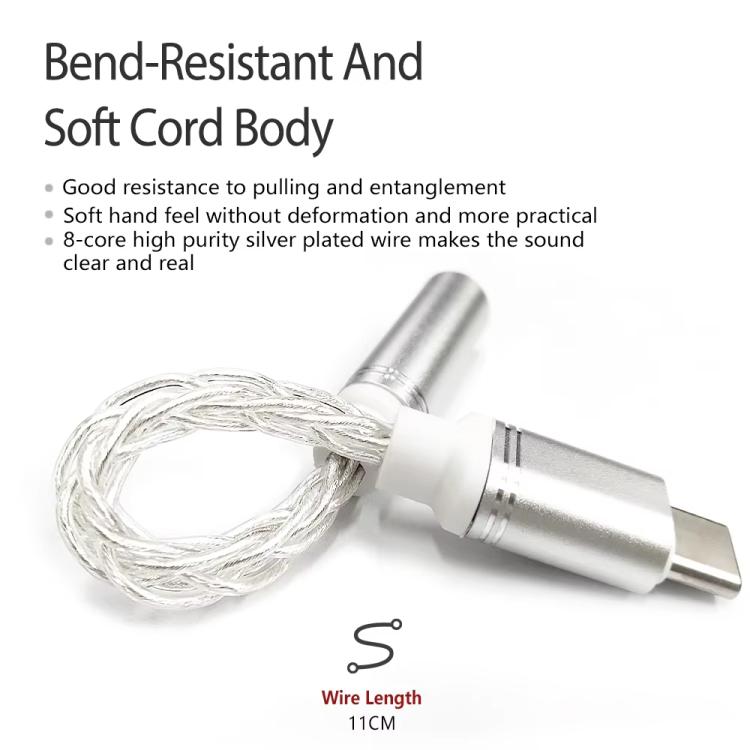 Type-C To 3.5mm Female DAC CX31993 Digital Audio Decoding Conversion Cable HIFI 8-Strand Silver Plated Cable - Audio Adapter by buy2fix | Online Shopping UK | buy2fix