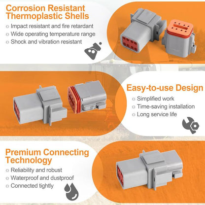 603pcs /Set DT Connector Kit with 2/3/4/6/8/12 Pin DT Connectors and Extraction Tools - Marine Accessories & Parts by buy2fix | Online Shopping UK | buy2fix