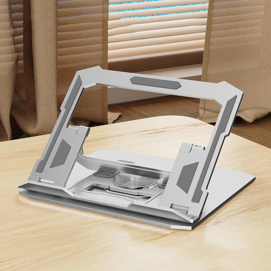 Carbon Steel Laptop Tablet Stand Holder Foldable Desktop Riser With 360-Degree Rotation, Spec: Tablet Silver - Laptop Stand by buy2fix | Online Shopping UK | buy2fix