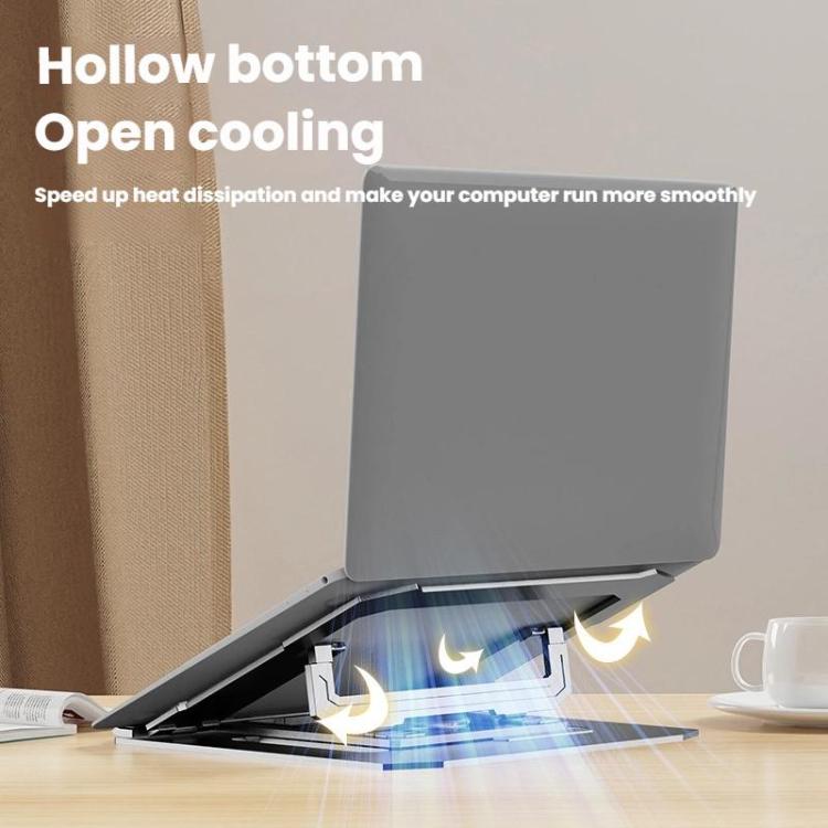 Carbon Steel Laptop Tablet Stand Holder Foldable Desktop Riser With 360-Degree Rotation, Spec: Laptop Silver - Laptop Stand by buy2fix | Online Shopping UK | buy2fix