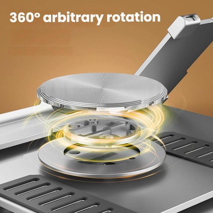 Carbon Steel Laptop Tablet Stand Holder Foldable Desktop Riser With 360-Degree Rotation, Spec: Laptop Silver - Laptop Stand by buy2fix | Online Shopping UK | buy2fix