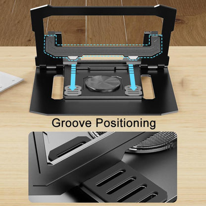 Carbon Steel Laptop Tablet Stand Holder Foldable Desktop Riser With 360-Degree Rotation, Spec: Laptop Black - Laptop Stand by buy2fix | Online Shopping UK | buy2fix