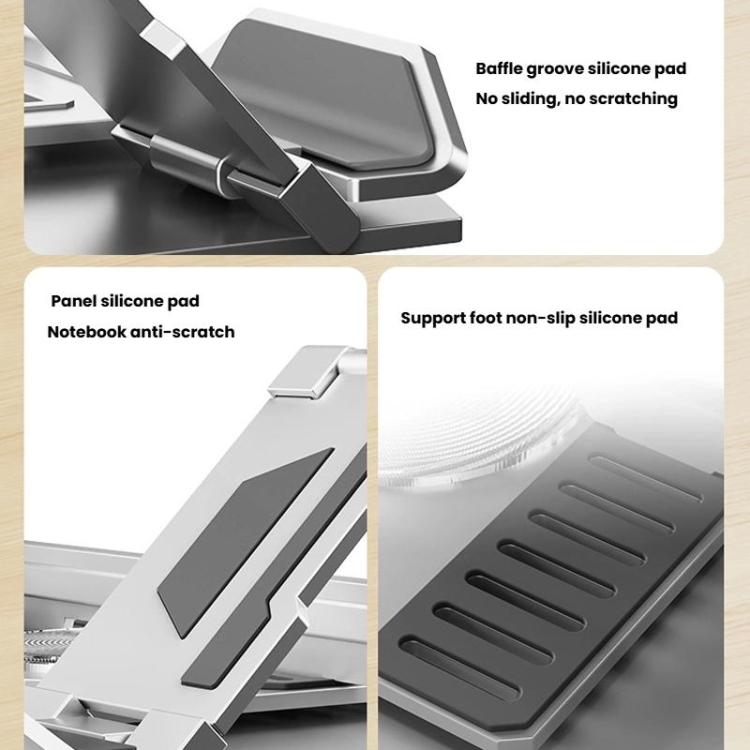 Carbon Steel Laptop Tablet Stand Holder Foldable Desktop Riser With 360-Degree Rotation, Spec: Laptop Black - Laptop Stand by buy2fix | Online Shopping UK | buy2fix