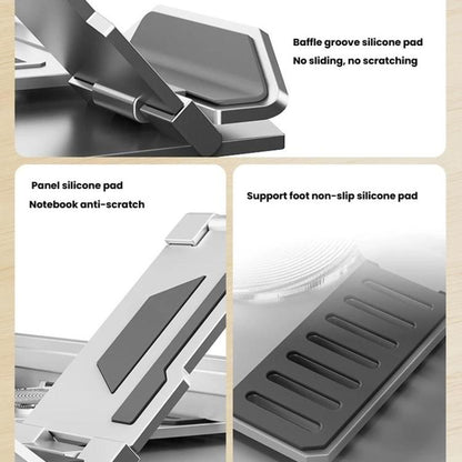 Carbon Steel Laptop Tablet Stand Holder Foldable Desktop Riser With 360-Degree Rotation, Spec: Tablet Silver - Laptop Stand by buy2fix | Online Shopping UK | buy2fix