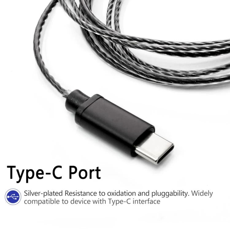 Standard 1.2m Type-C To MMCX Interface Headphone Plug Cable For Shure SE215 / SE315 / SE425 / SE535 / SE846 - Headset Accessories by buy2fix | Online Shopping UK | buy2fix