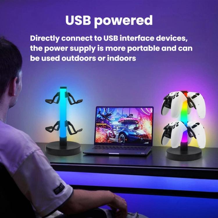 KBB-81 RGB Gaming Controller Headphone Stand Ambient Light Stand, Style: Wired Control+Remote Control+Bluetooth App - Headset Stand by buy2fix | Online Shopping UK | buy2fix