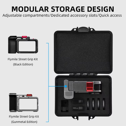 Flymile Carrying Case for DJI Action 5 Pro/4/3 Street Photography Kit Storage Organizer(Black) - Case & Bags by Flymile | Online Shopping UK | buy2fix