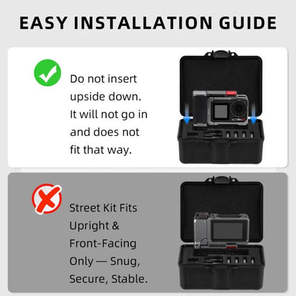 Flymile Carrying Case for DJI Action 5 Pro/4/3 Street Photography Kit Storage Organizer(Black) - Case & Bags by Flymile | Online Shopping UK | buy2fix