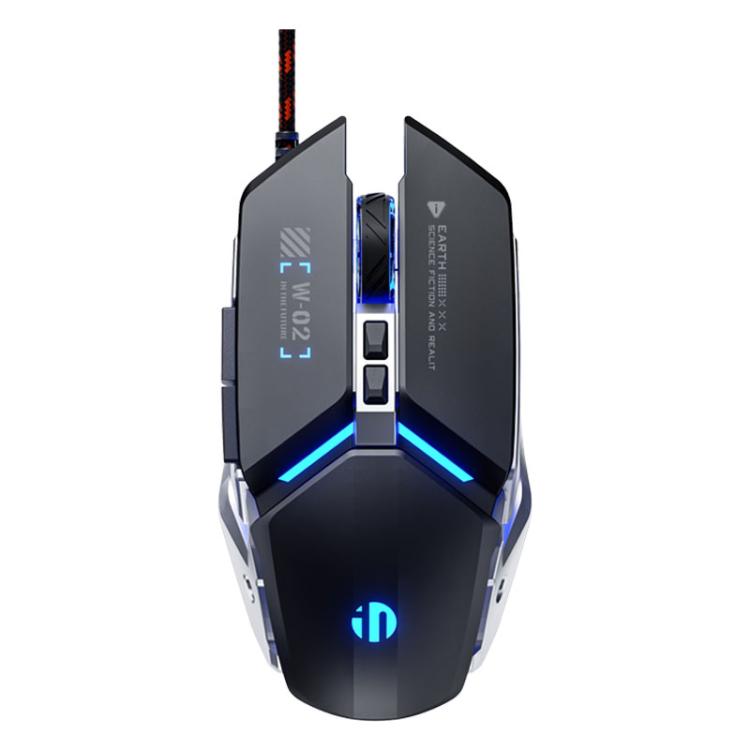 Inphic W-02 USB Wired Mouse Gaming Macro-Programmable Illuminated Computer Mice(Black) - Wired Mice by Inphic | Online Shopping UK | buy2fix