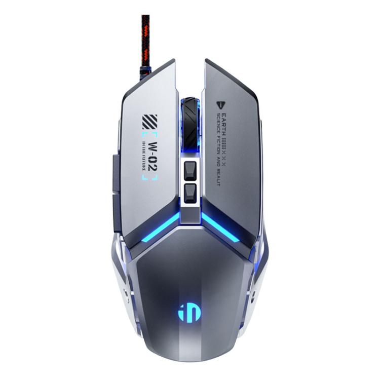 Inphic W-02 USB Wired Mouse Gaming Macro-Programmable Illuminated Computer Mice(Gray) - Wired Mice by Inphic | Online Shopping UK | buy2fix