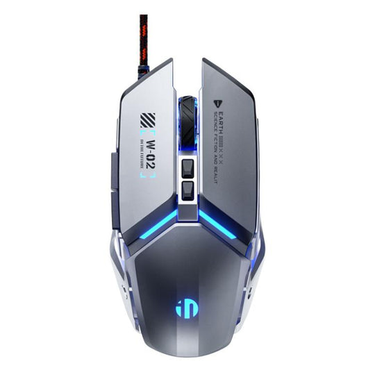 Inphic W-02 USB Wired Mouse Gaming Macro-Programmable Illuminated Computer Mice(Gray)