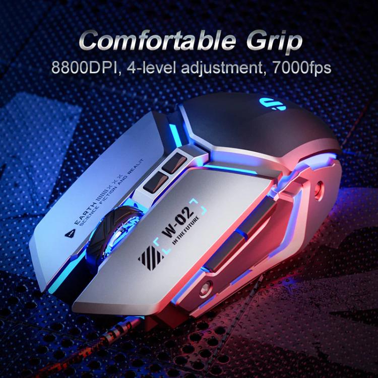 Inphic W-02 USB Wired Mouse Gaming Macro-Programmable Illuminated Computer Mice(Gray) - Wired Mice by Inphic | Online Shopping UK | buy2fix